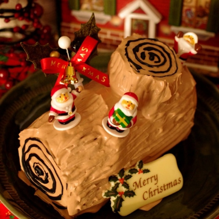 チョコパウンドで簡単ブッシュドノエル☆クリスマス